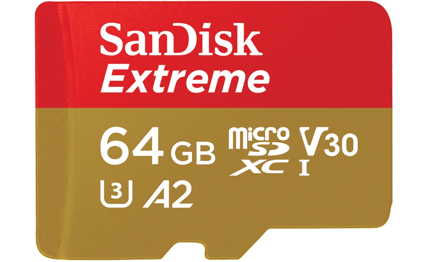 SanDisk 64GB Extreme&reg; microSD Card SDSQXAH064GGN6AA