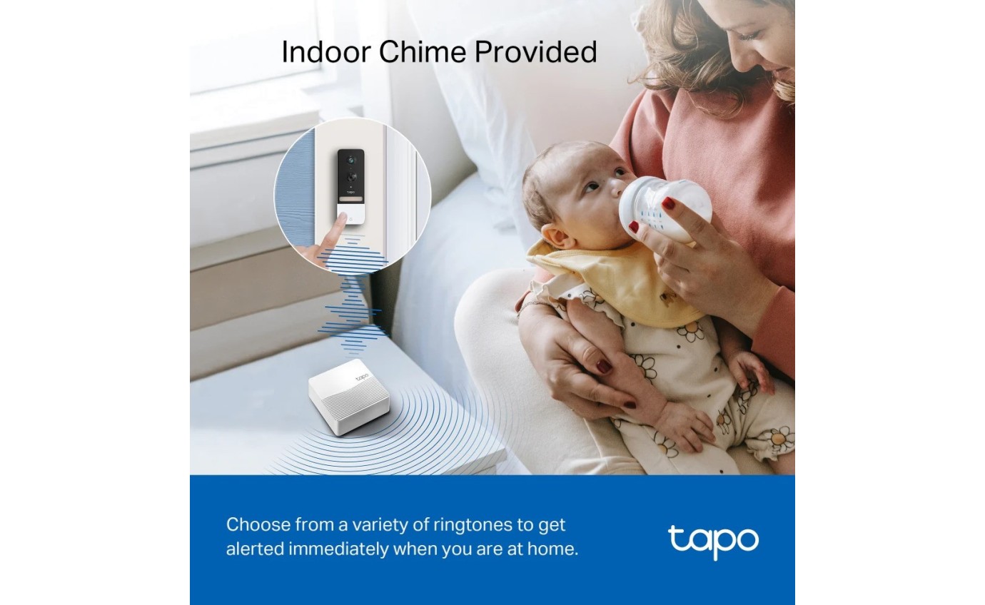Tapo 2K Wireless Video Doorbell with Hub TAPOD230S1
