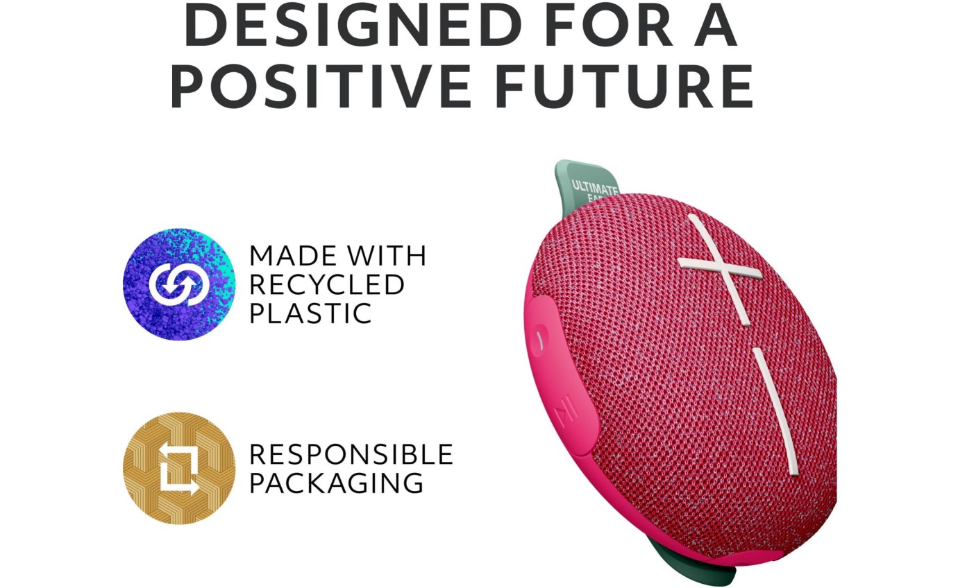 Ultimate Ears MINIROLL Portable Bluetooth Speaker (Calming Pink) 984002036