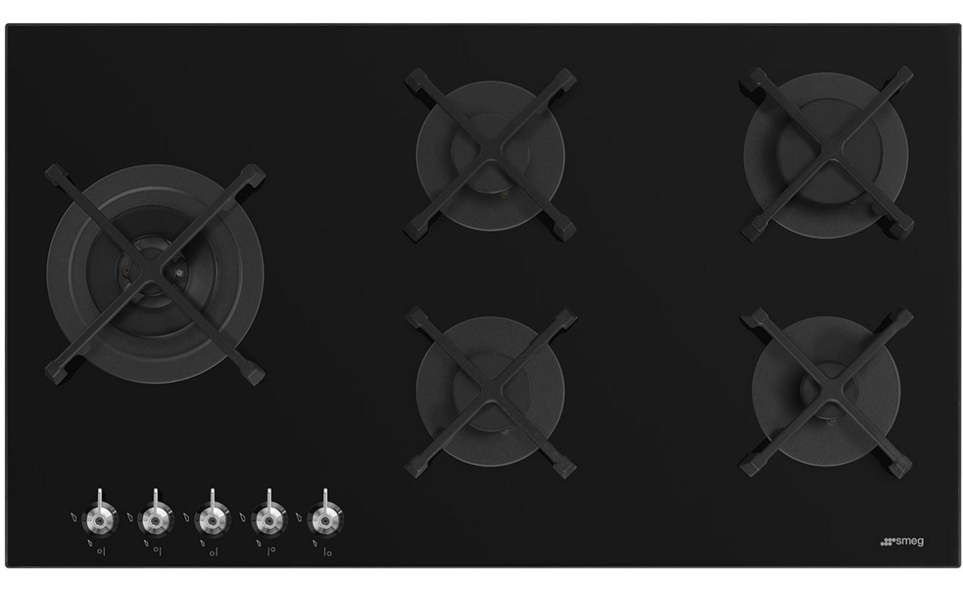 Smeg 90cm Gas on Glass Cooktop PV395LNAU