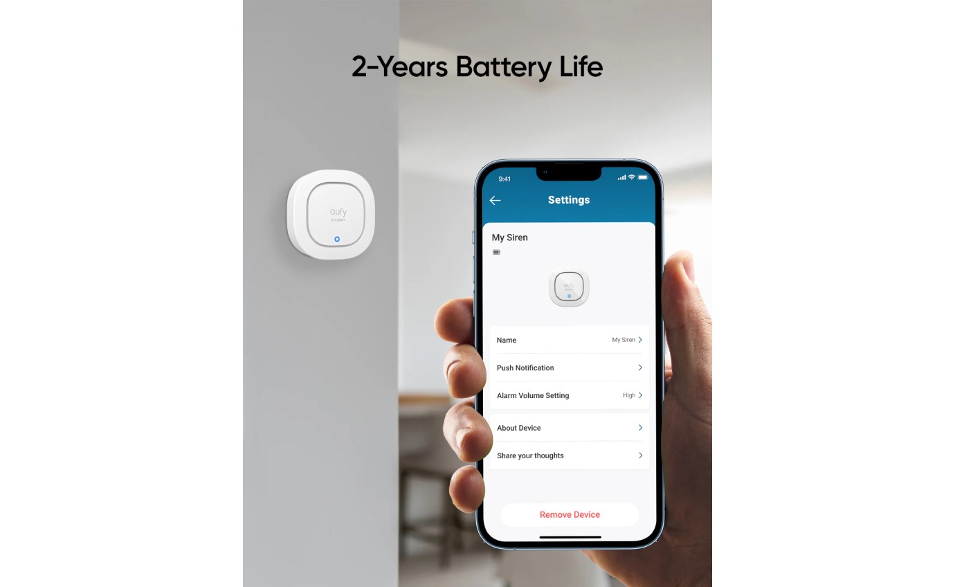 eufy Security Siren (105 dB Wireless Alarm) T89700D1