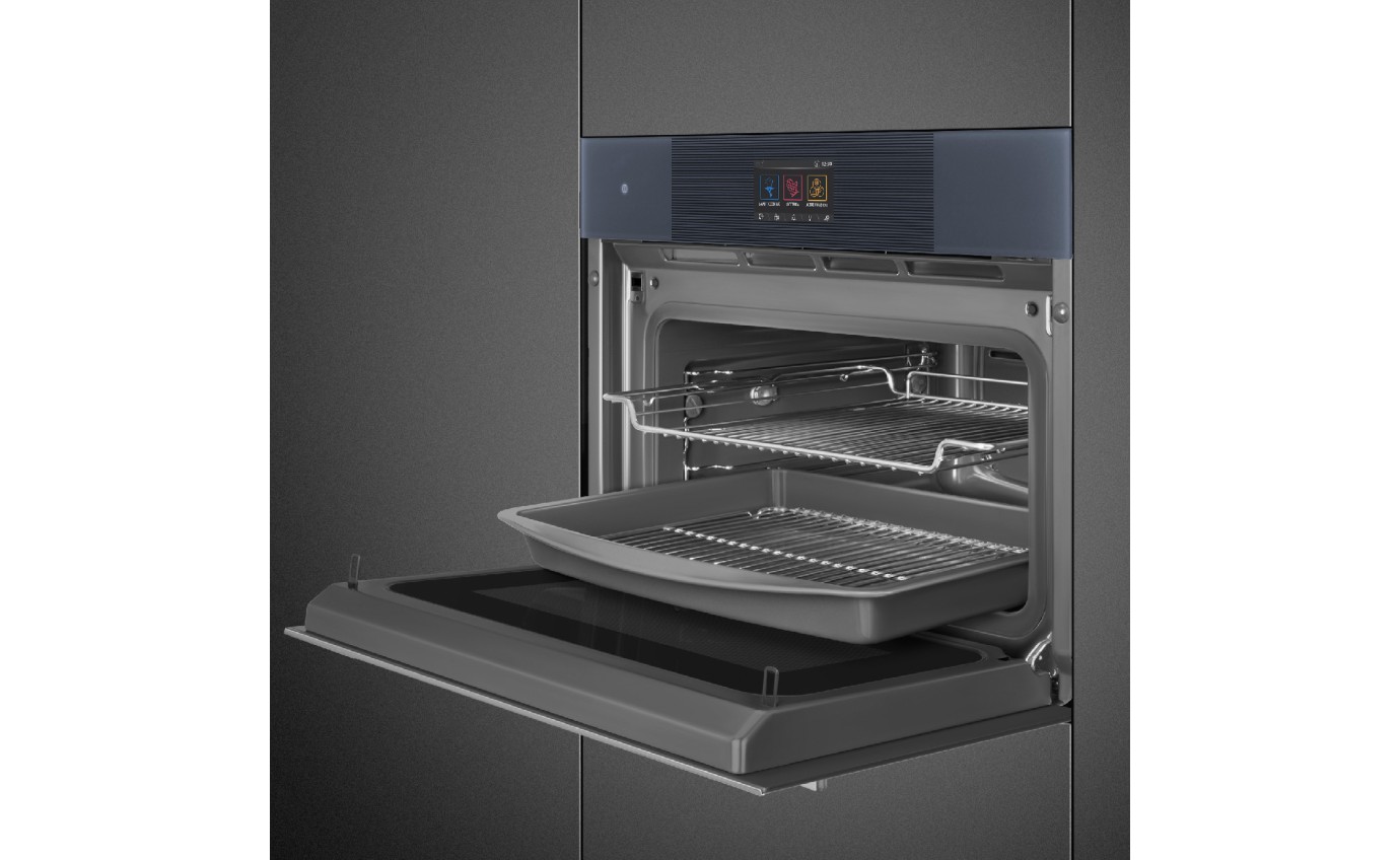 Smeg 45cm Linea Galileo Omnichef Oven with Vapour Clean - Neptune Grey SO4104APG