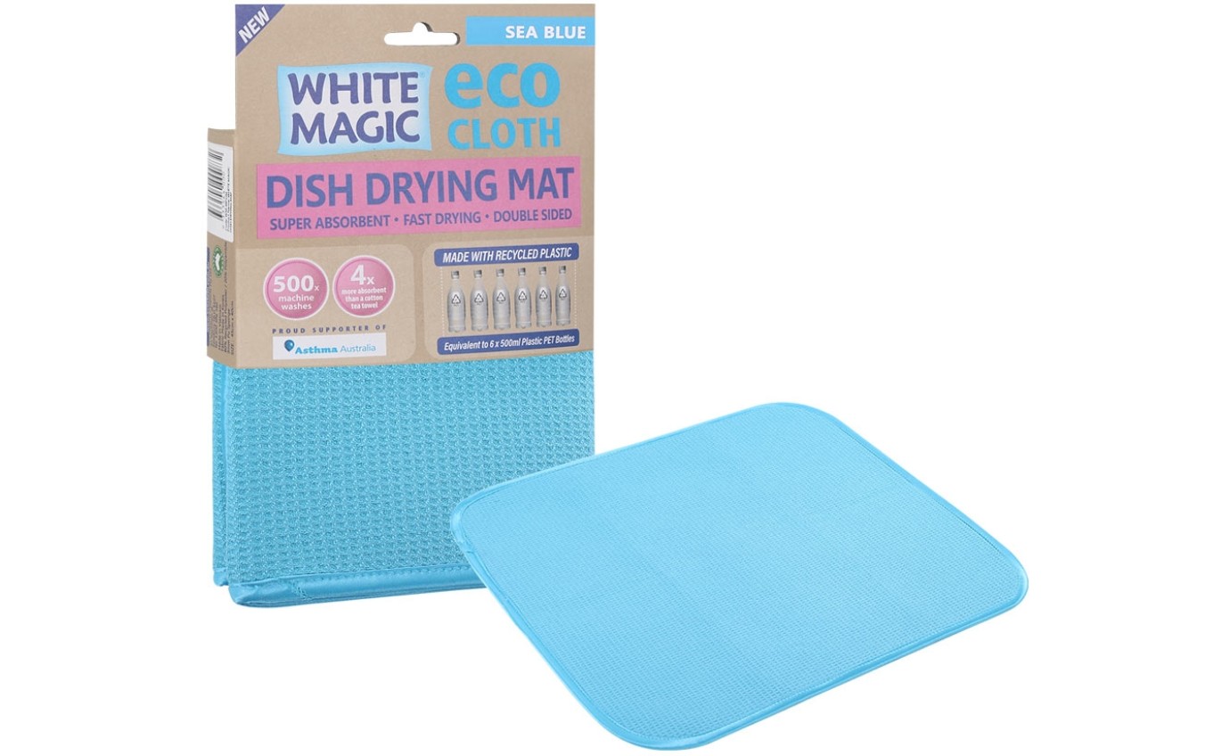 White Magic Dish Drying Mat (Sea Blue) WMMFDMSB