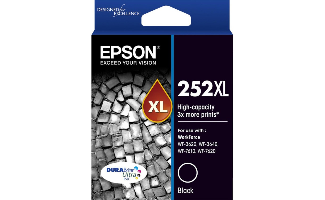 Epson 252XL HiCap DURABrite Ultra Black ink Suits WF7620 WF7725 T253192