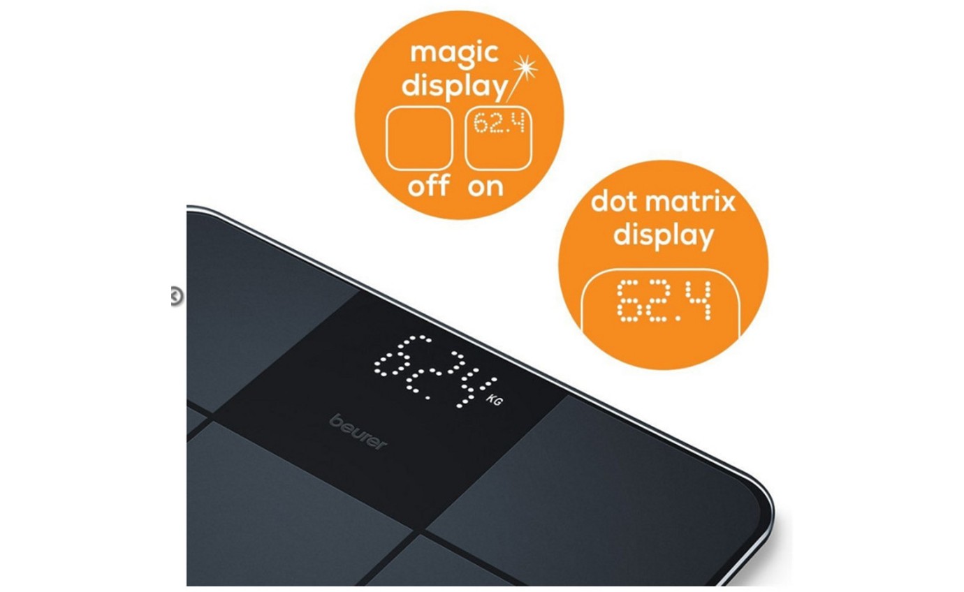 Beurer Digital Glass Bathroom Scale (Black) GS235