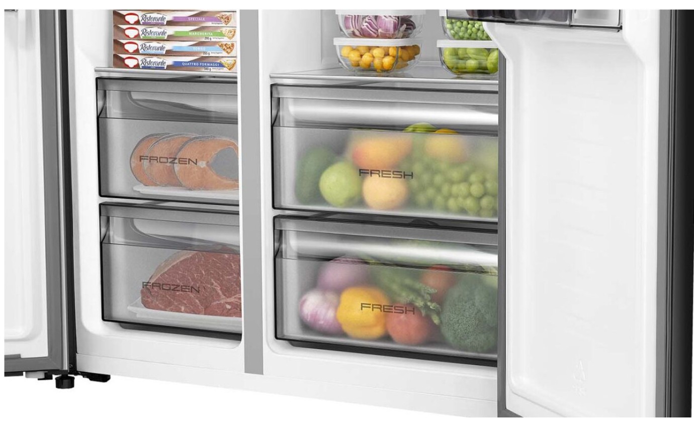 Hisense 541L PureFlat Side by Side Fridge (Black) HRSBS540BW