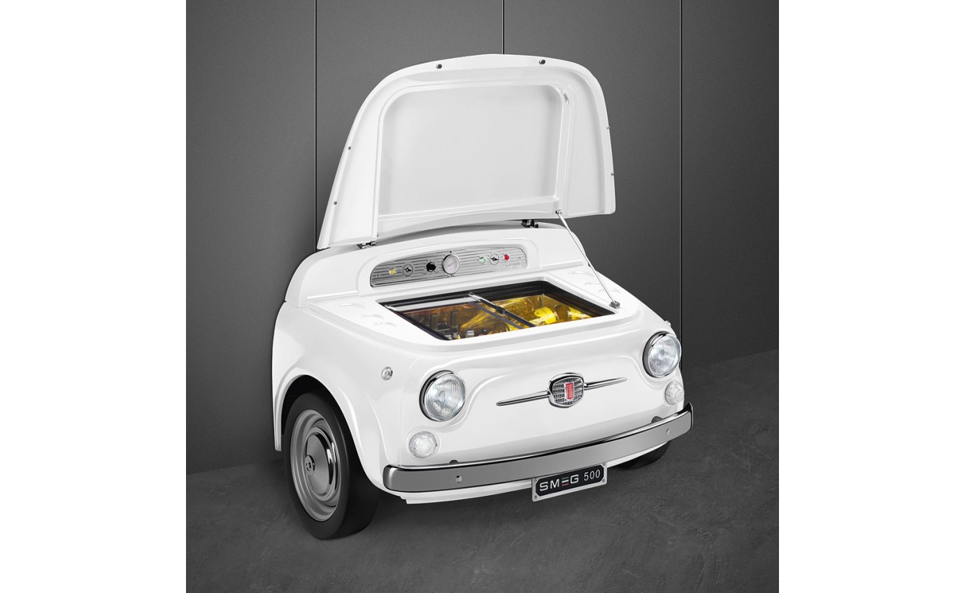 Smeg 100L Exclusive Fiat 500 Design Refrigerator (White) SMEG500B