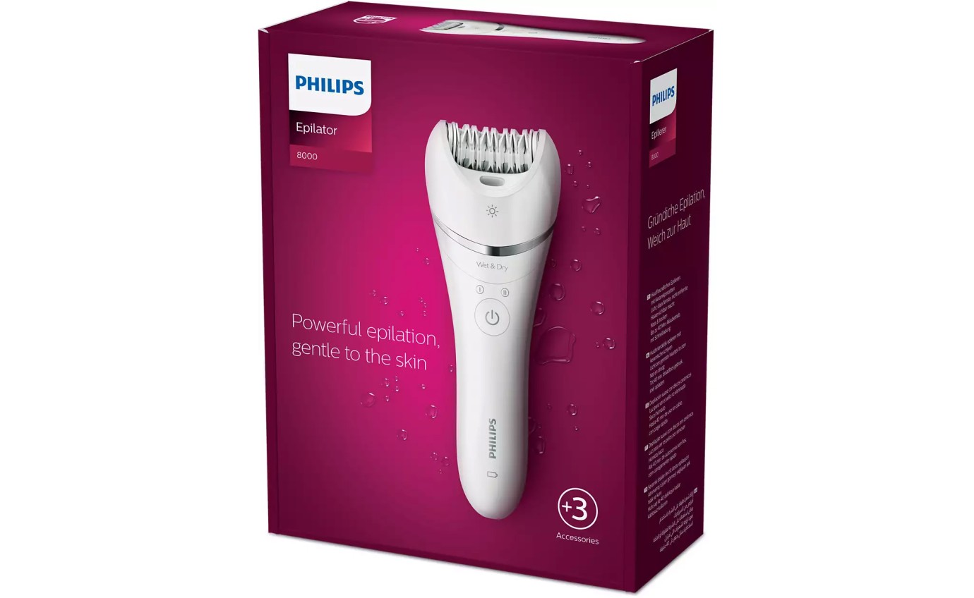 Philips Series 8000 Wet & Dry Epilator BRE70000