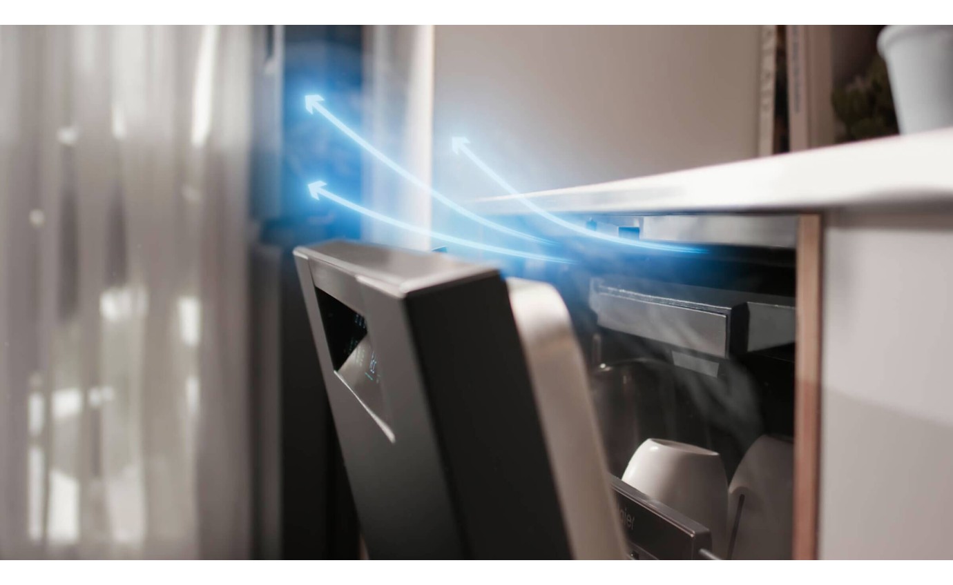 Haier 60cm Built-under Dishwasher with Steam Sanitise (Satina) HDW15U3S1