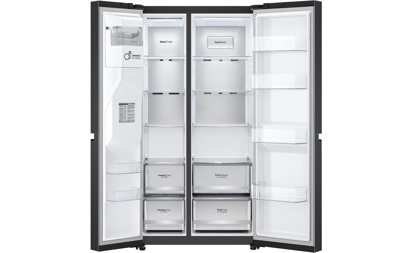 LG 635L Side By Side Fridge (Matte Black) GSL600MBL