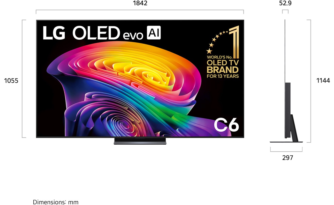 LG 83 inch C6 OLED evo AI 4K Smart TV OLED83C6PSA