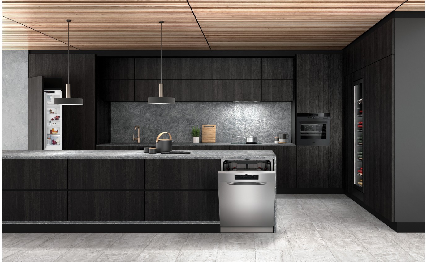 AEG 60cm Built-Under Dishwasher (Stainless Steel) FFE73600PM