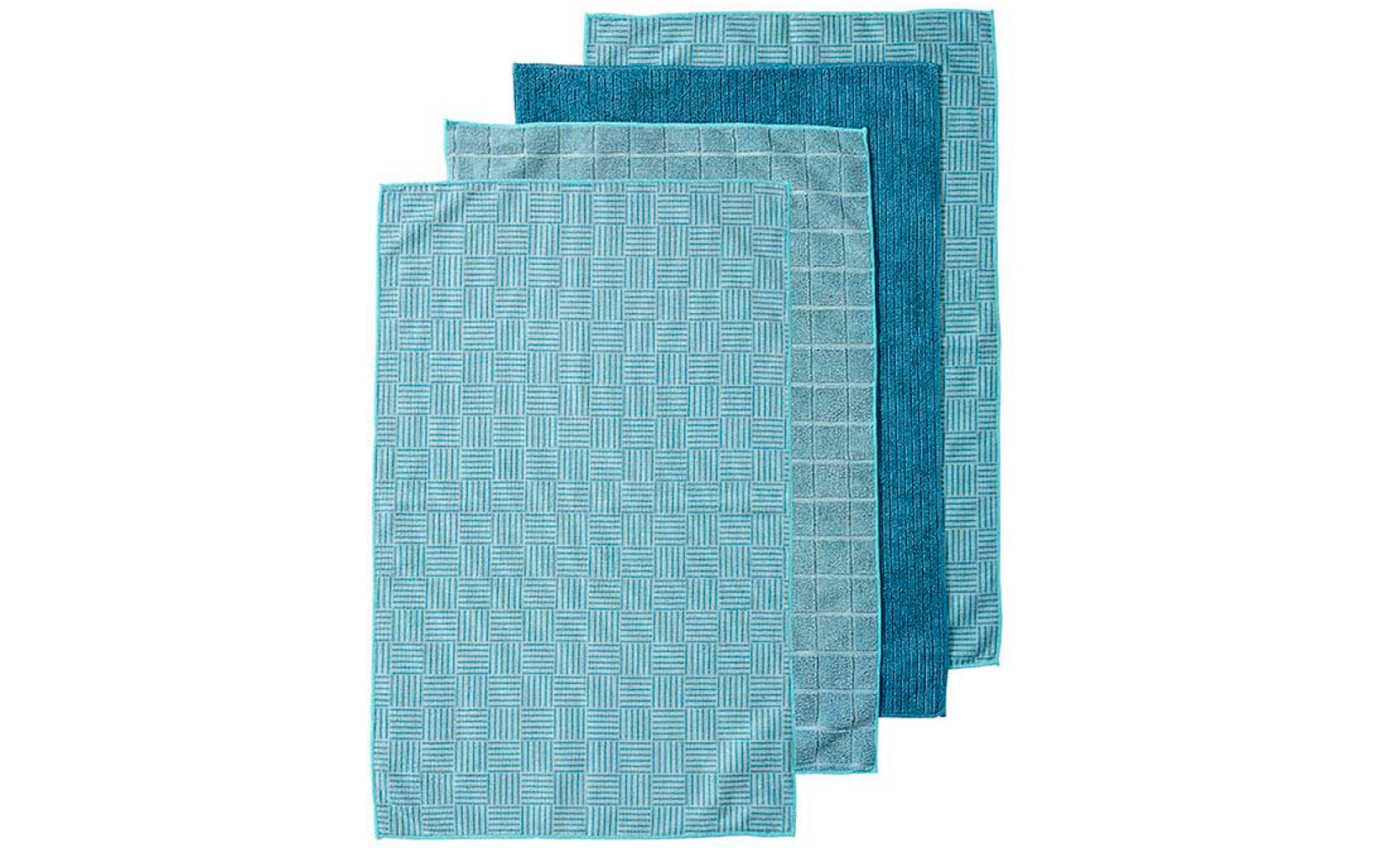 Ladelle Benson Microfibre Kitchen Towel Teal (4 Pack) 33409