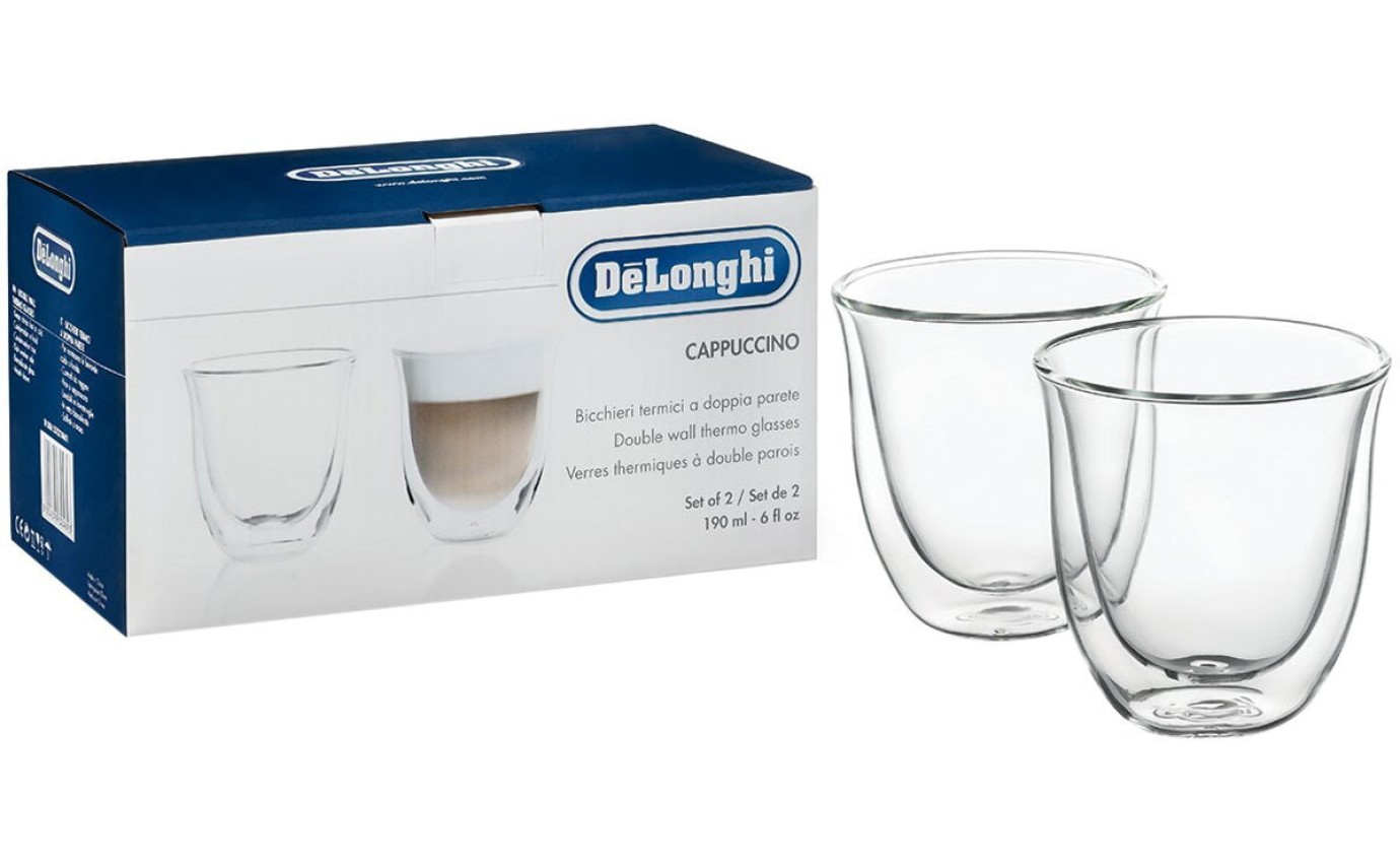 DeLonghi Cappuccino Glasses 190ml DBWALLCAPP