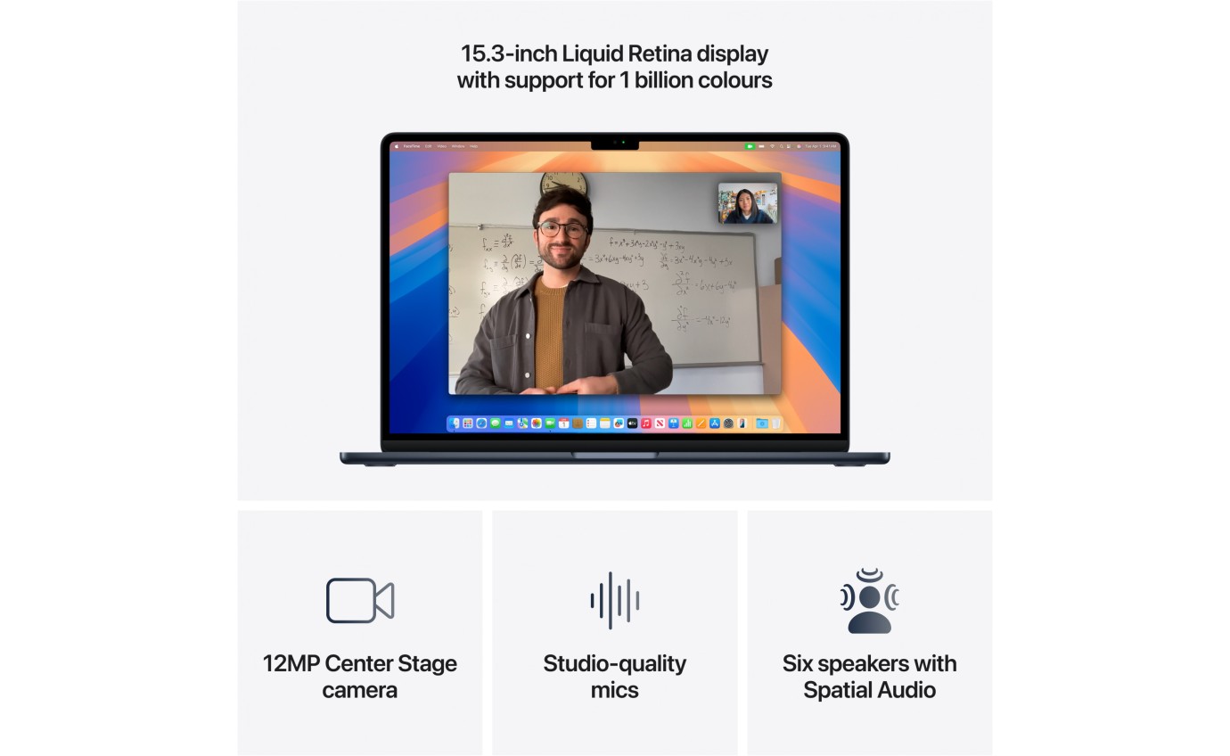 Apple MacBook Air 15-inch M4 Chip 16GB RAM 256GB (Midnight) MW1L3XA