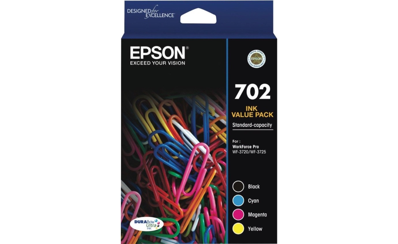 Epson 702 DURABrite Ultra Ink Cartridge Value Pack (4 Colours) T344692