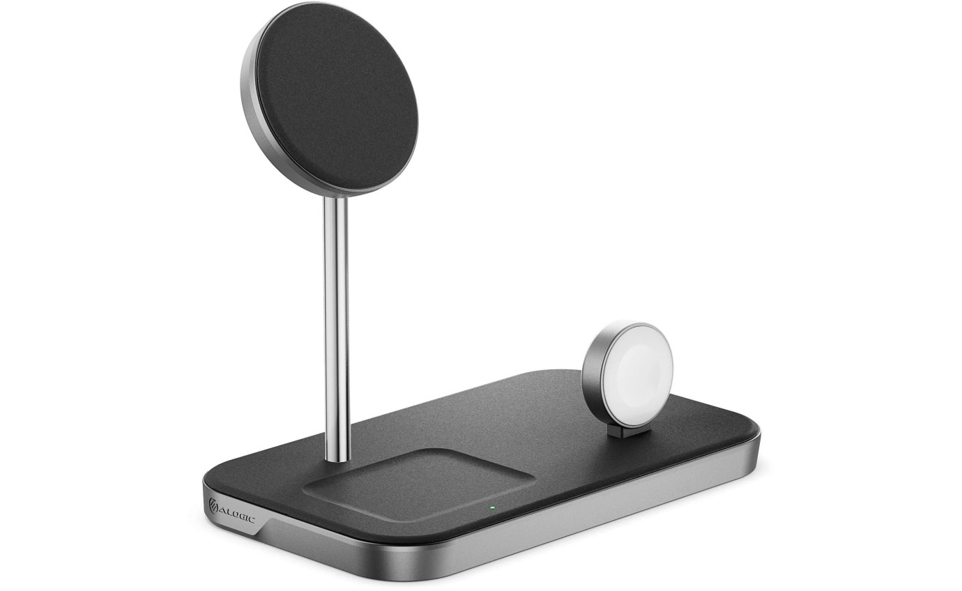 ALOGIC MagSpeed 3-in-1 Wireless 15W Charging Station with 20W Wall Adapter (Black) MSP31CS15WAU