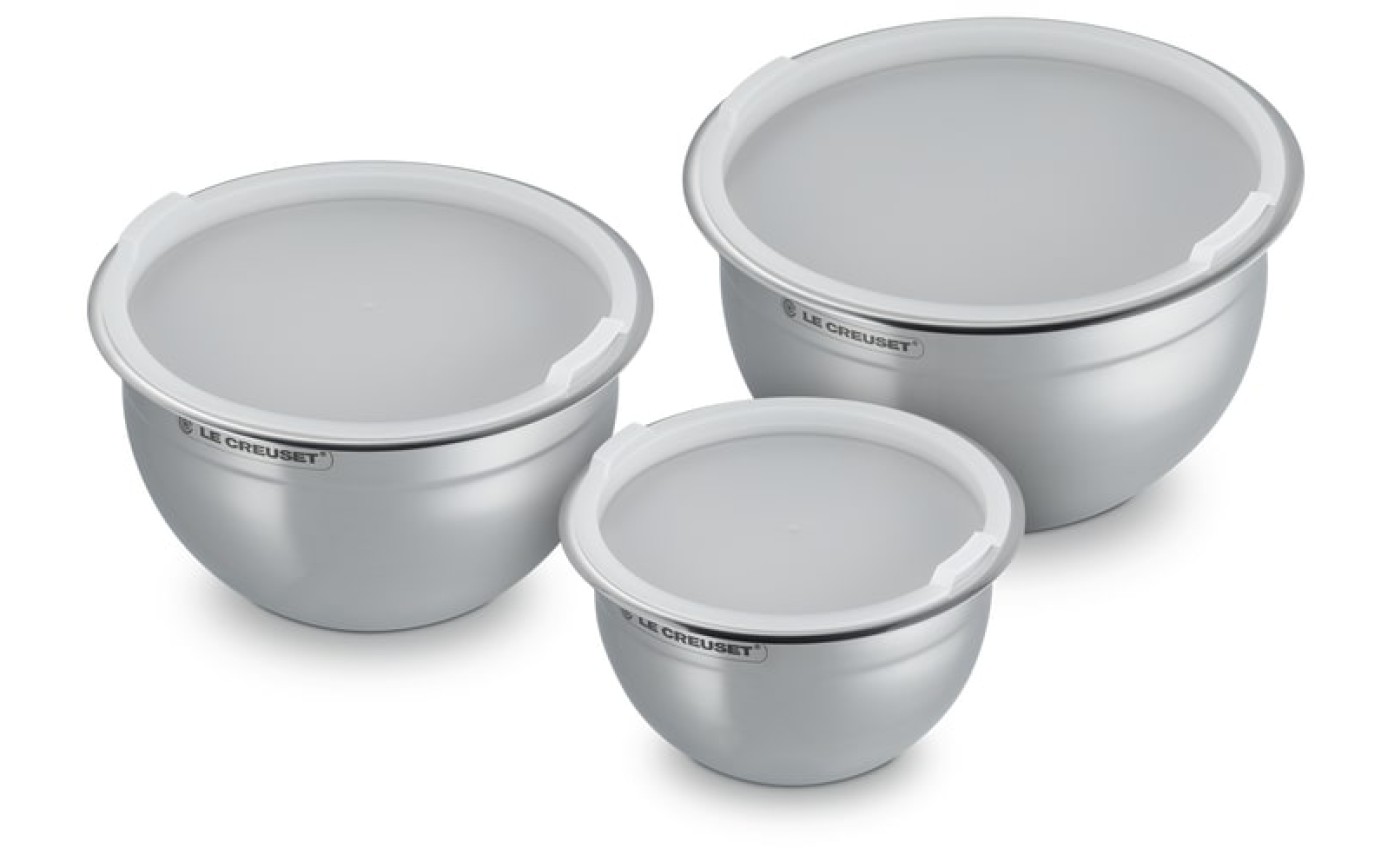 Le Creuset Set of 3 Stainless Steel Mixing Bowls 41901000010000
