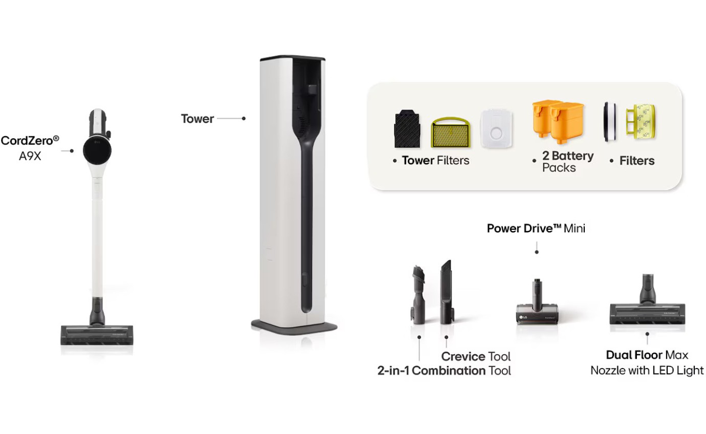 LG CordZero® Auto Emptying Handstick with Dual Floor Max Nozzle A9XAUTO2
