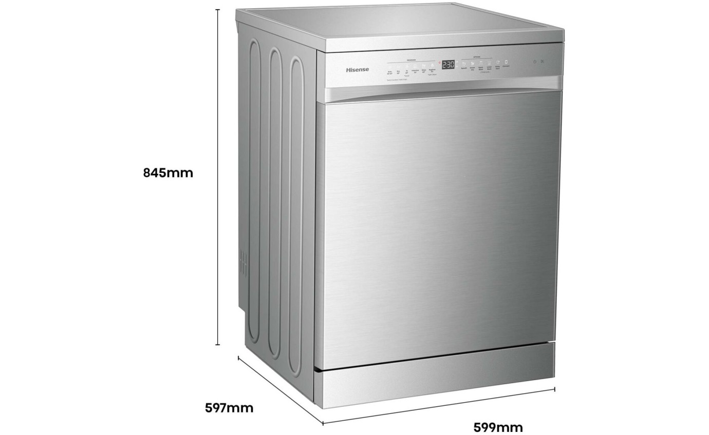 Hisense 60cm Freestanding Dishwasher (Stainless Steel) HSAA16FS