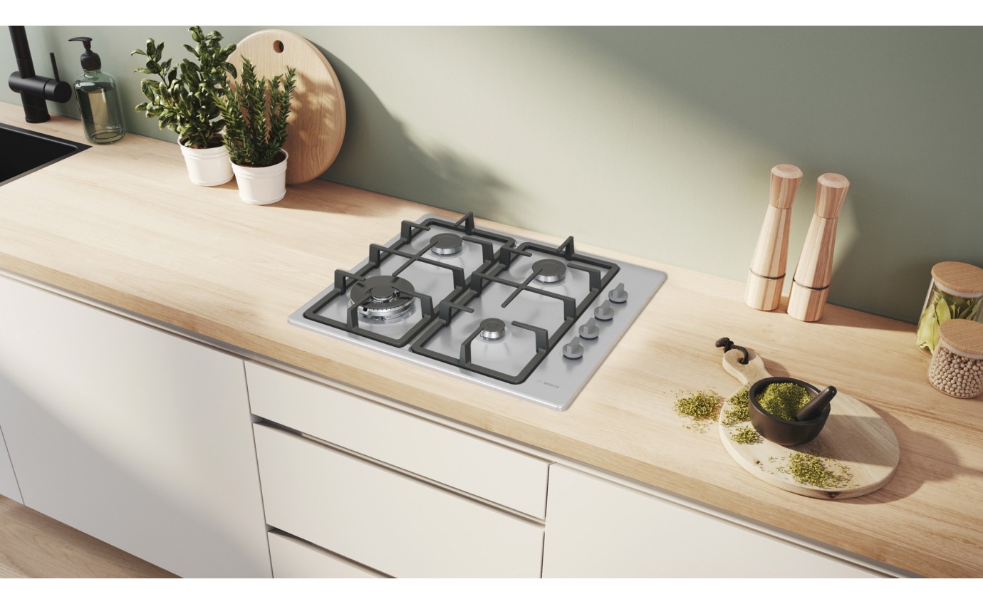 Bosch 60cm Gas Cooktop (Stainless Steel) PBH6B5K90A