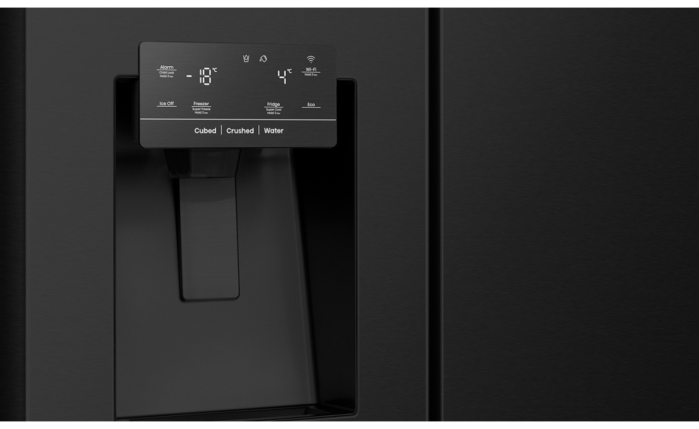 Hisense 632L Side By Side Fridge (Black Stainless Steel) HRSBS632BW