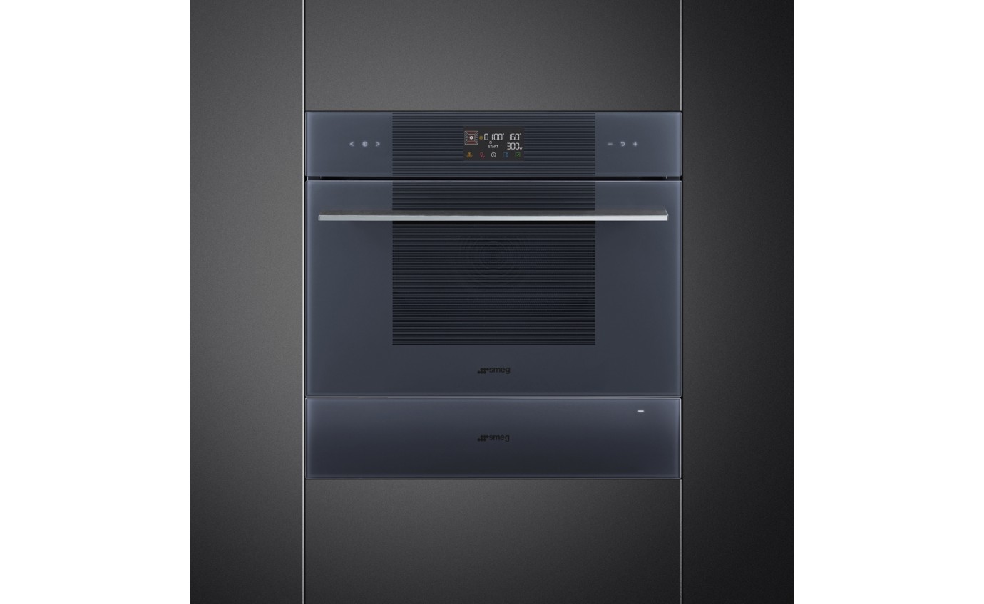 Smeg 45cm Linea Speed Oven with Vapour Clean - Neptune Grey SOA4102M1G