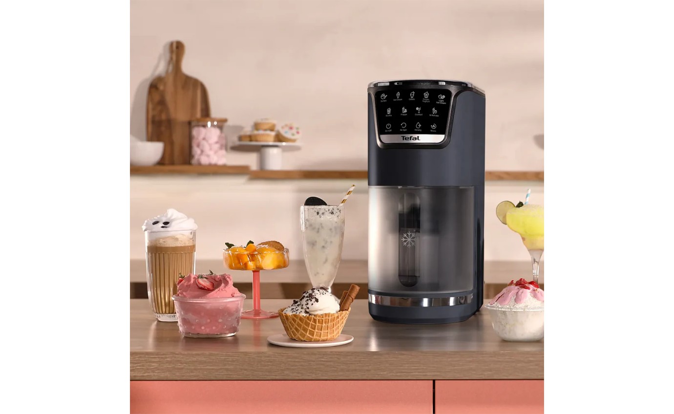 Tefal Dolci Black Knight Ice Cream Maker with Bonus Nesquik Tins NQ32IG6048