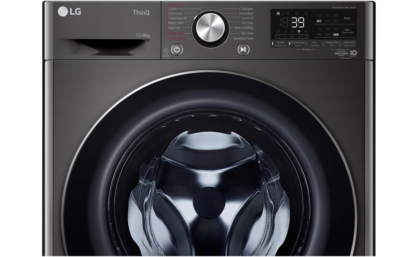 LG 12kg/8kg Front Load Washer Dryer Combo WVC91412B