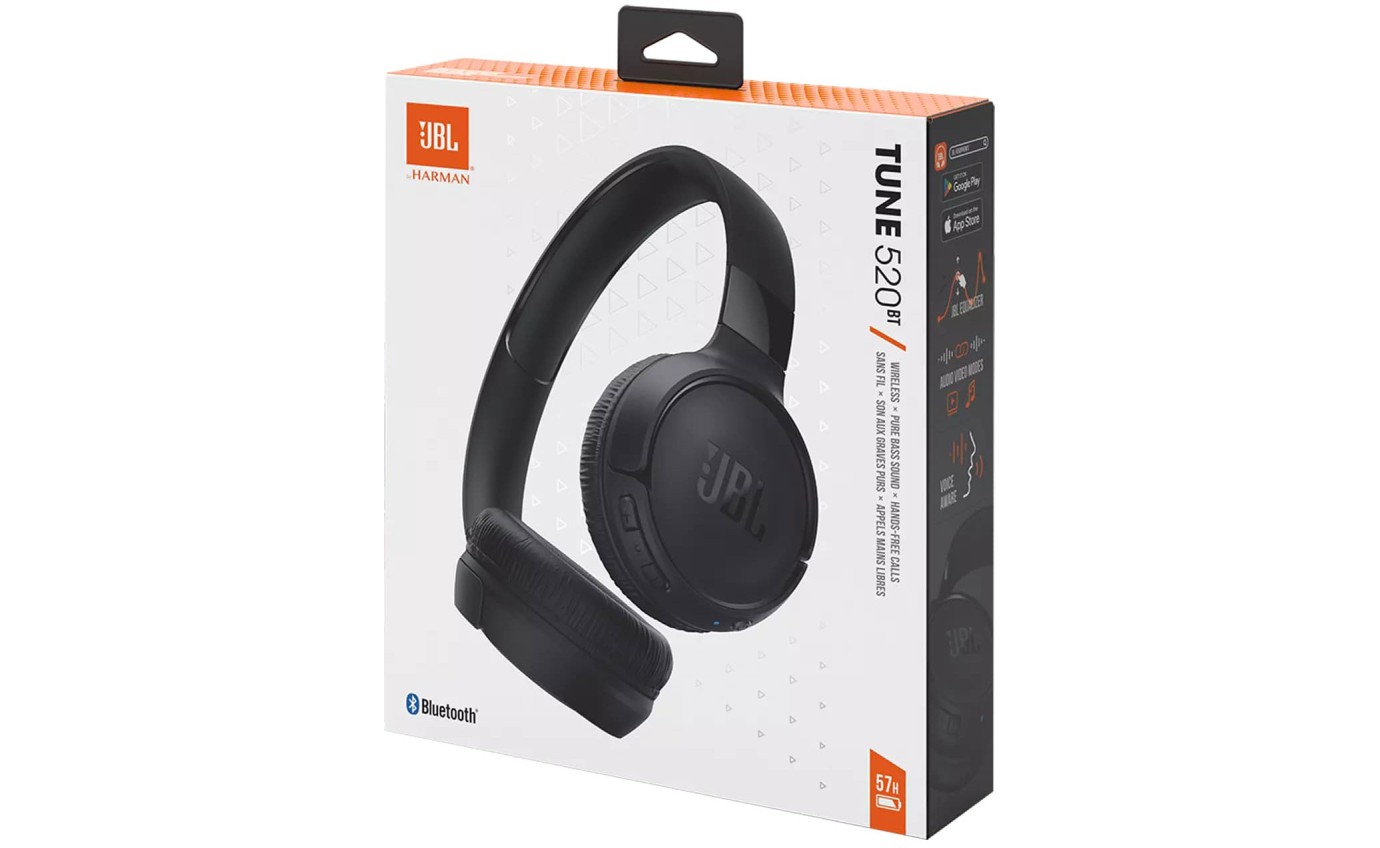 JBL Tune 520BT Wireless On-Ear Headphones (Black) JBLT520BTBLK