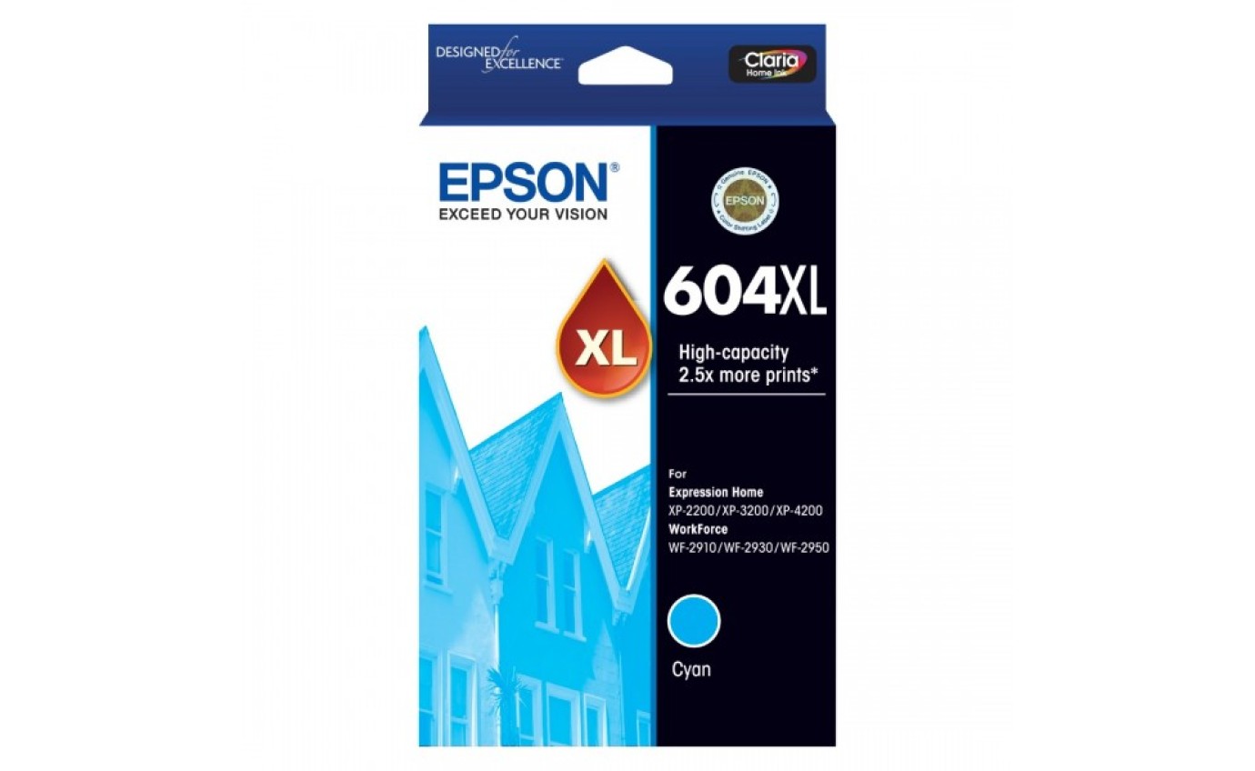 Epson 604XL High Yield Ink Cartridge (Cyan) T10H292