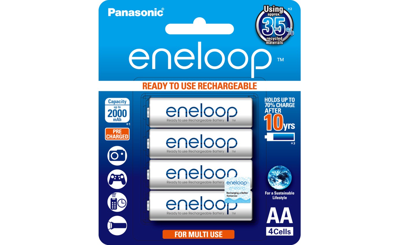 Panasonic Panasonic Eneloop AA Rechargeable Batteries (4 Pack) BK3MCCE4BA