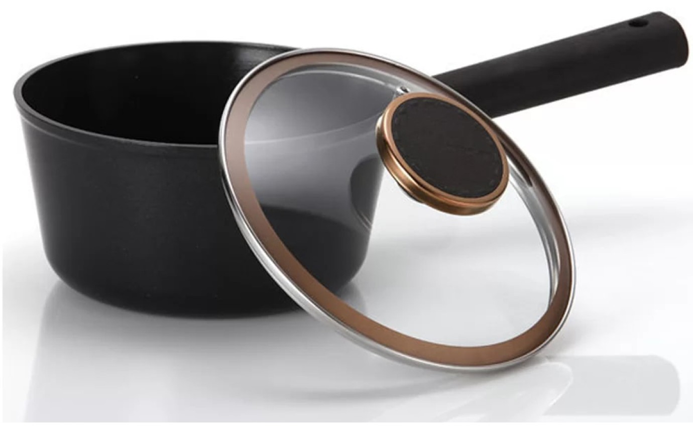 Neoflam Noblesse 18cm Sauce Pan Induction with Glass Lid EKNBS18I