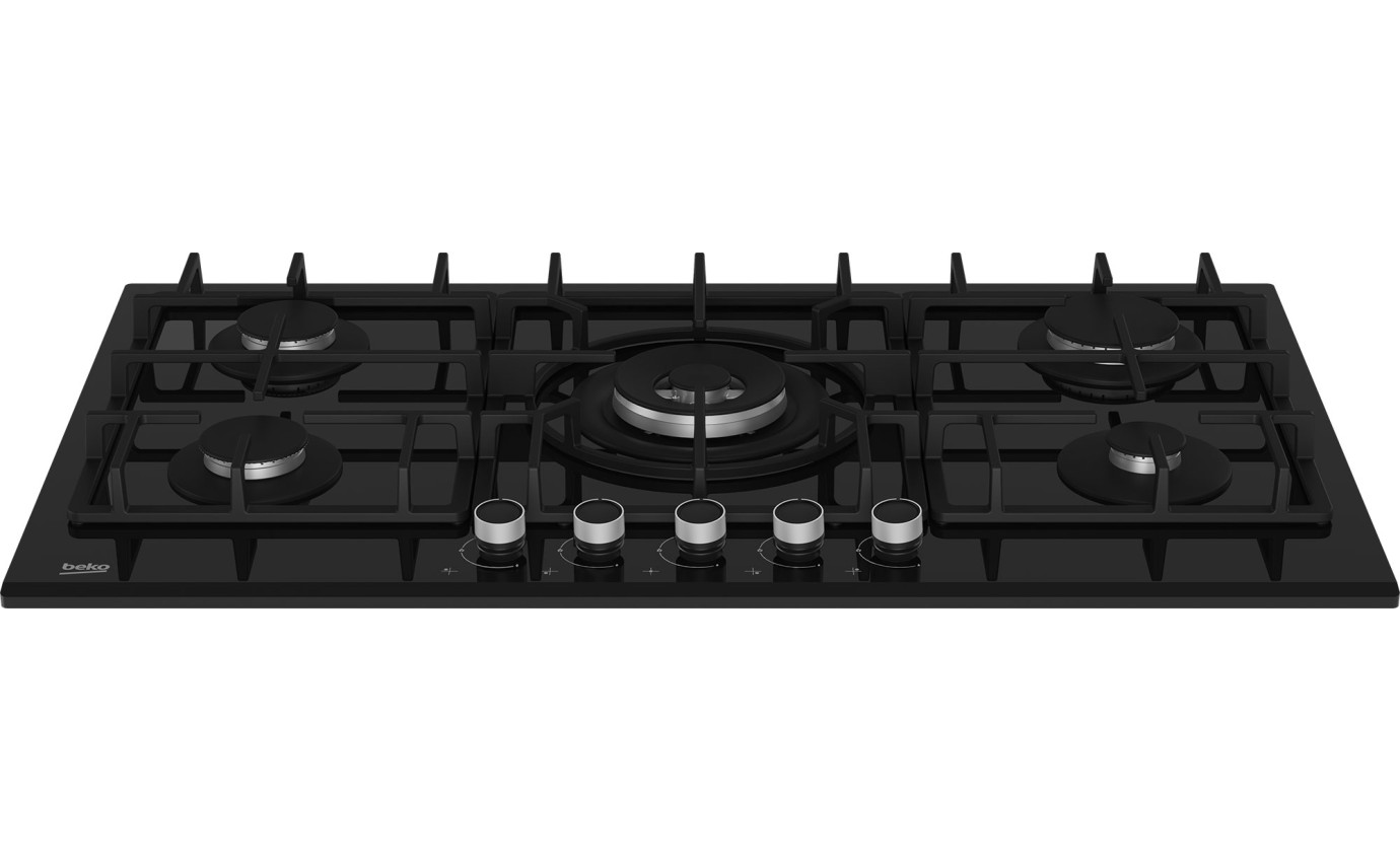 Beko 90cm Black Glass Gas Cooktop BCT90GG1