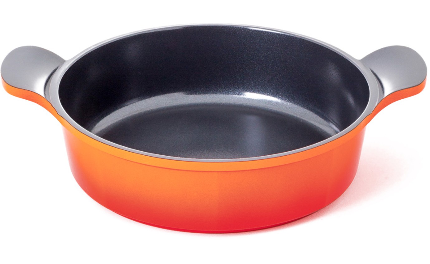Neoflam 24cm Venn Low Casserole Induction Orange CVL24O
