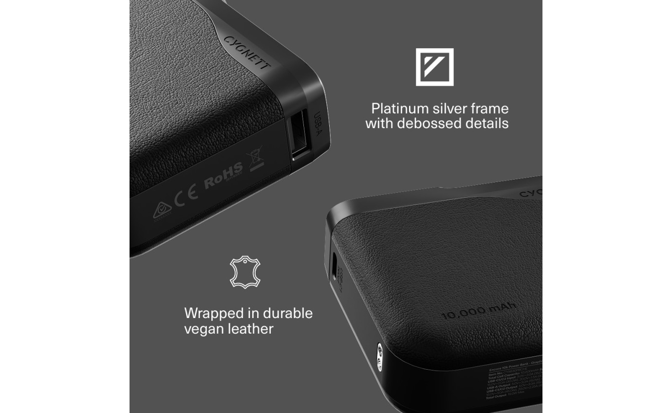 Cygnett Encore 45W Power Bank 10K (Graphite) 11901351072