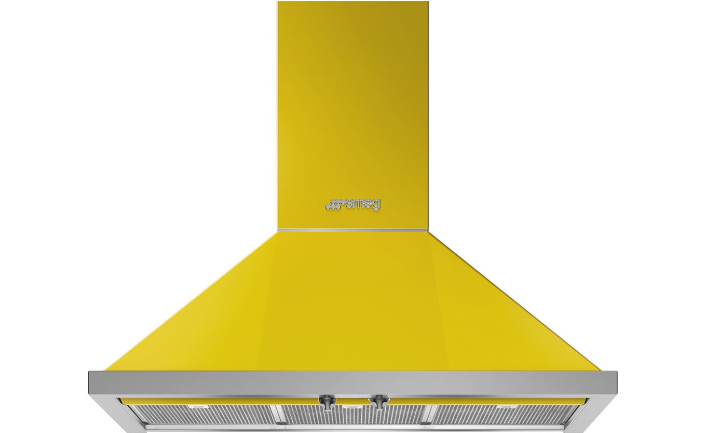 Smeg 90cm Portofino Wallmount Rangehood (Yellow) KPFA9YW