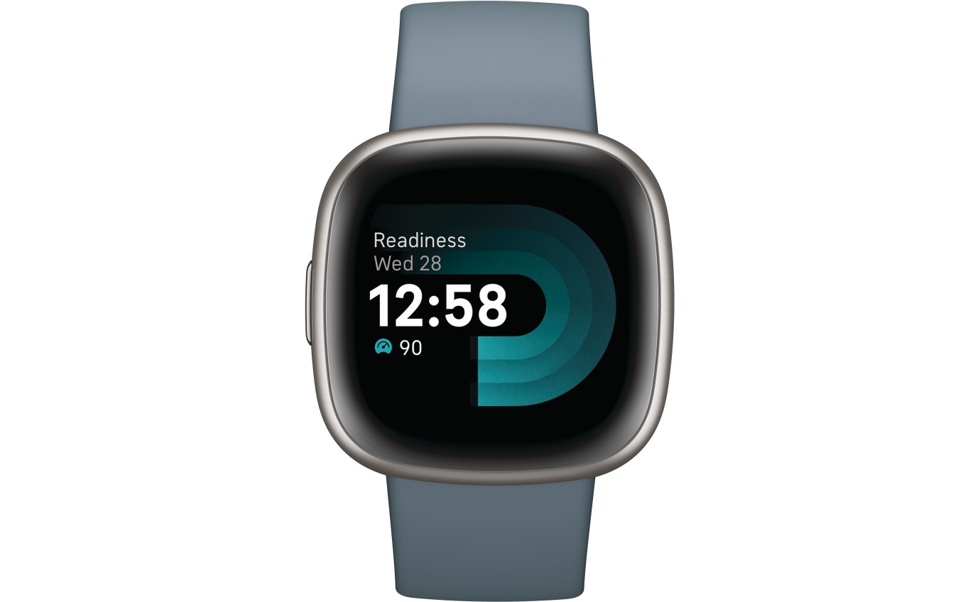 Fitbit Versa 4 Smartwatch (Waterfall Blue/Platinum) FB523SRAGFRCJK