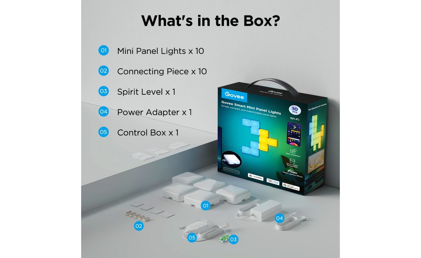 Govee Mini Panel Lights - 6 Piece Expansion Pack A6069E03