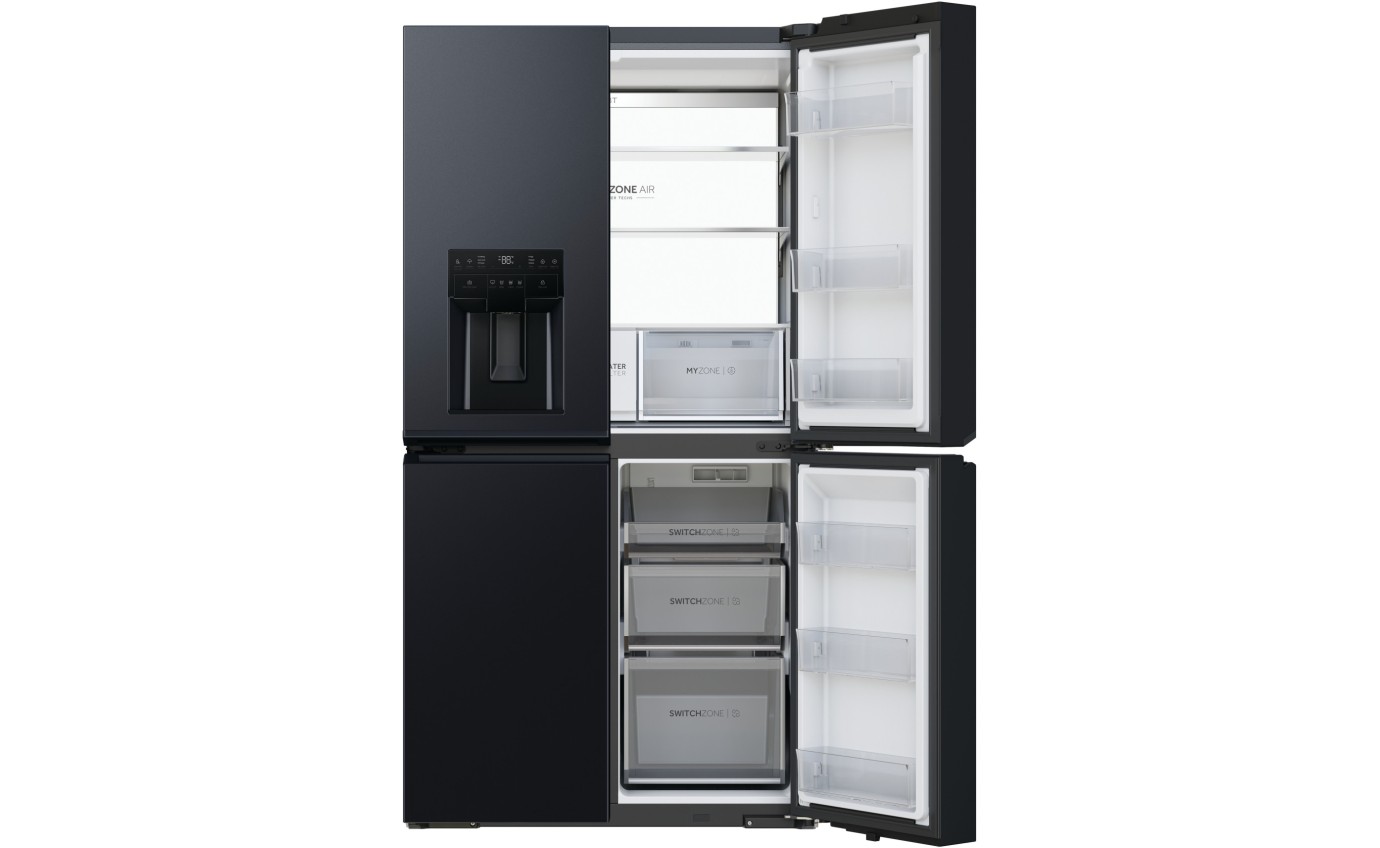 Haier 601L 600 Series Quad Door Refrigerator Freezer (Black) HRF680YZC