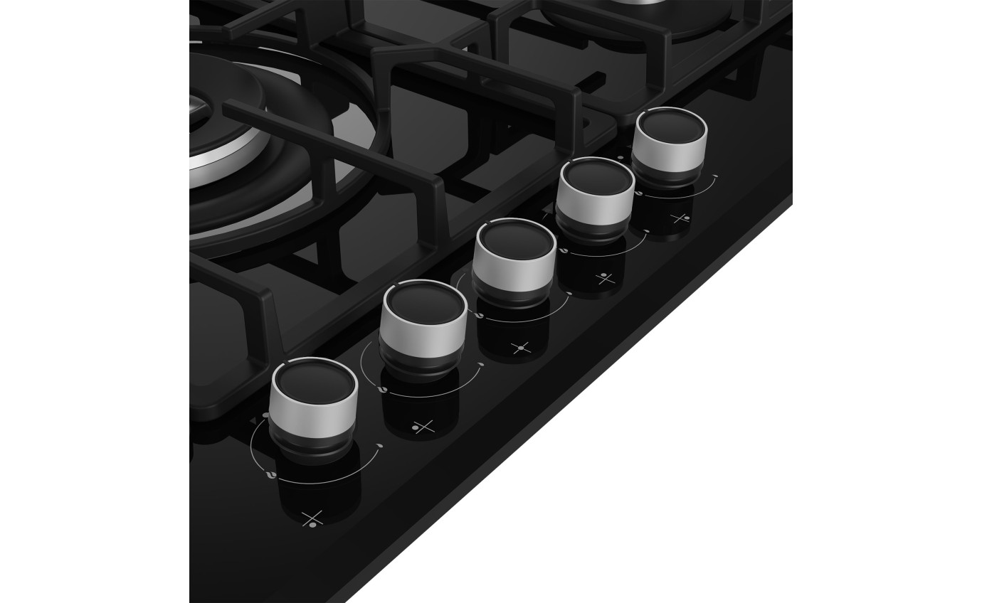 Beko 90cm Black Glass Gas Cooktop BCT90GG1