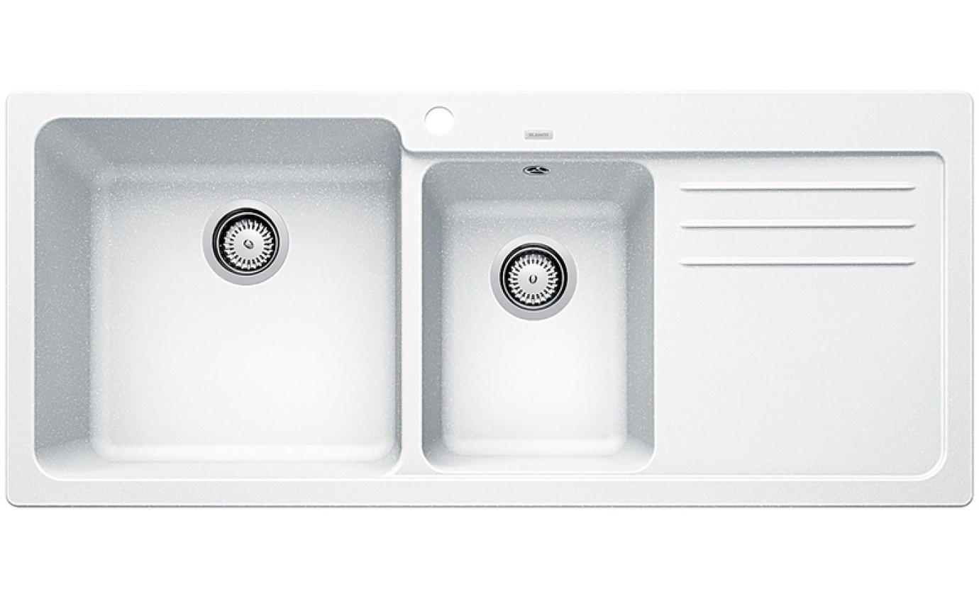 BLANCO Double Bowl Sink with Drainer - White NAYA8SWK5