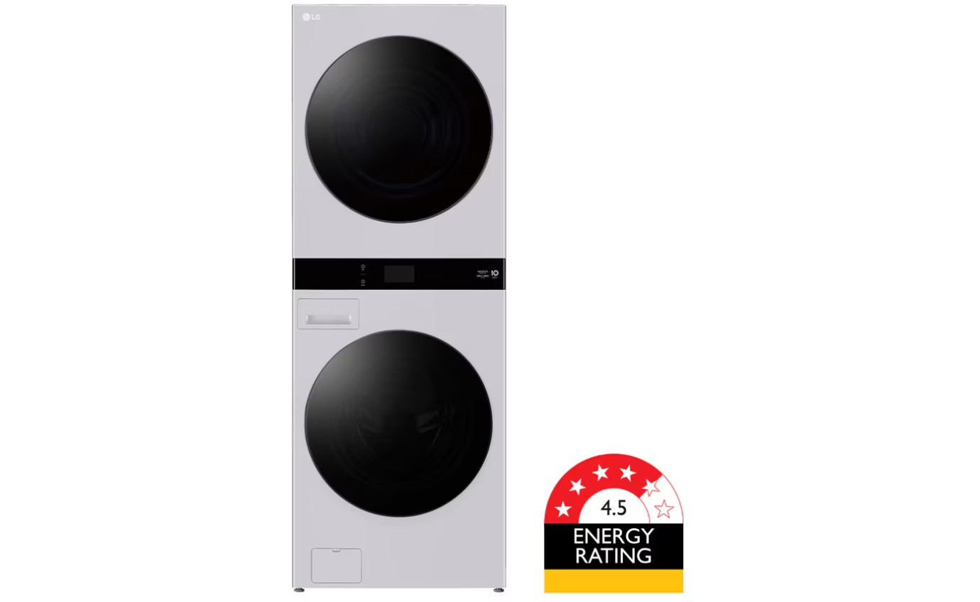 LG 19/10kg WashTower Stacked Washer Dryer (Matte Grey) WWT1910GRX