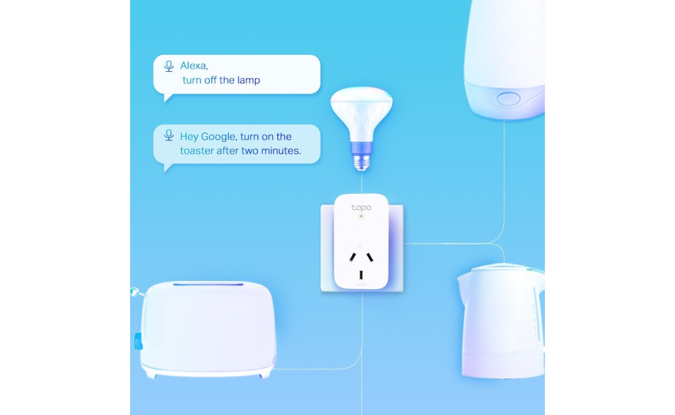 Tapo Mini Energy Monitoring Wi-Fi Smart Plug (2 Pack) TAPOP1102PACK