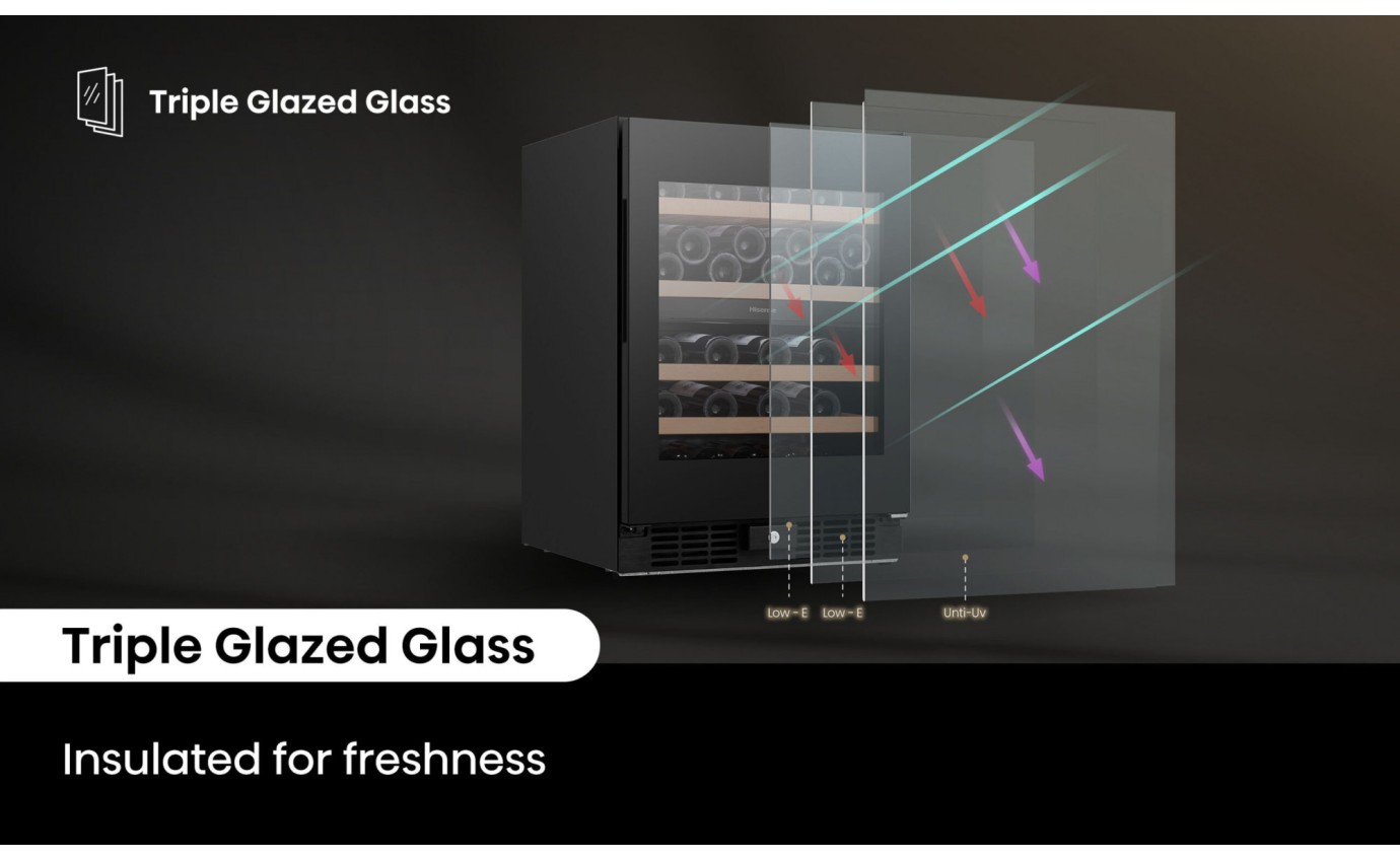 Hisense 46 Bottle Dual Zone Wine Cabinet (Black) HRWC46B