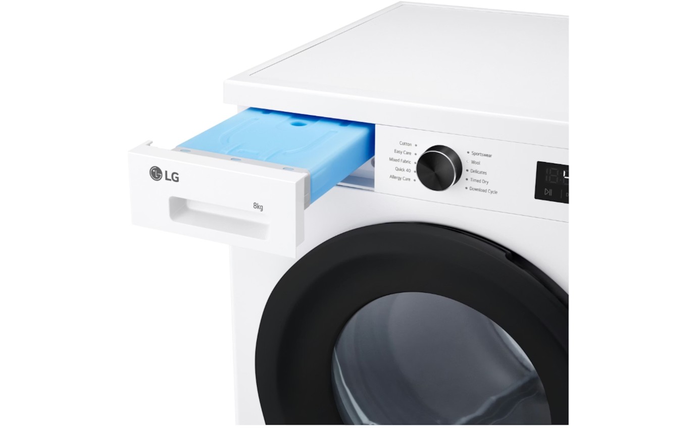 LG 8kg Series 1 Heat Pump Dryer (White) DVH108WP
