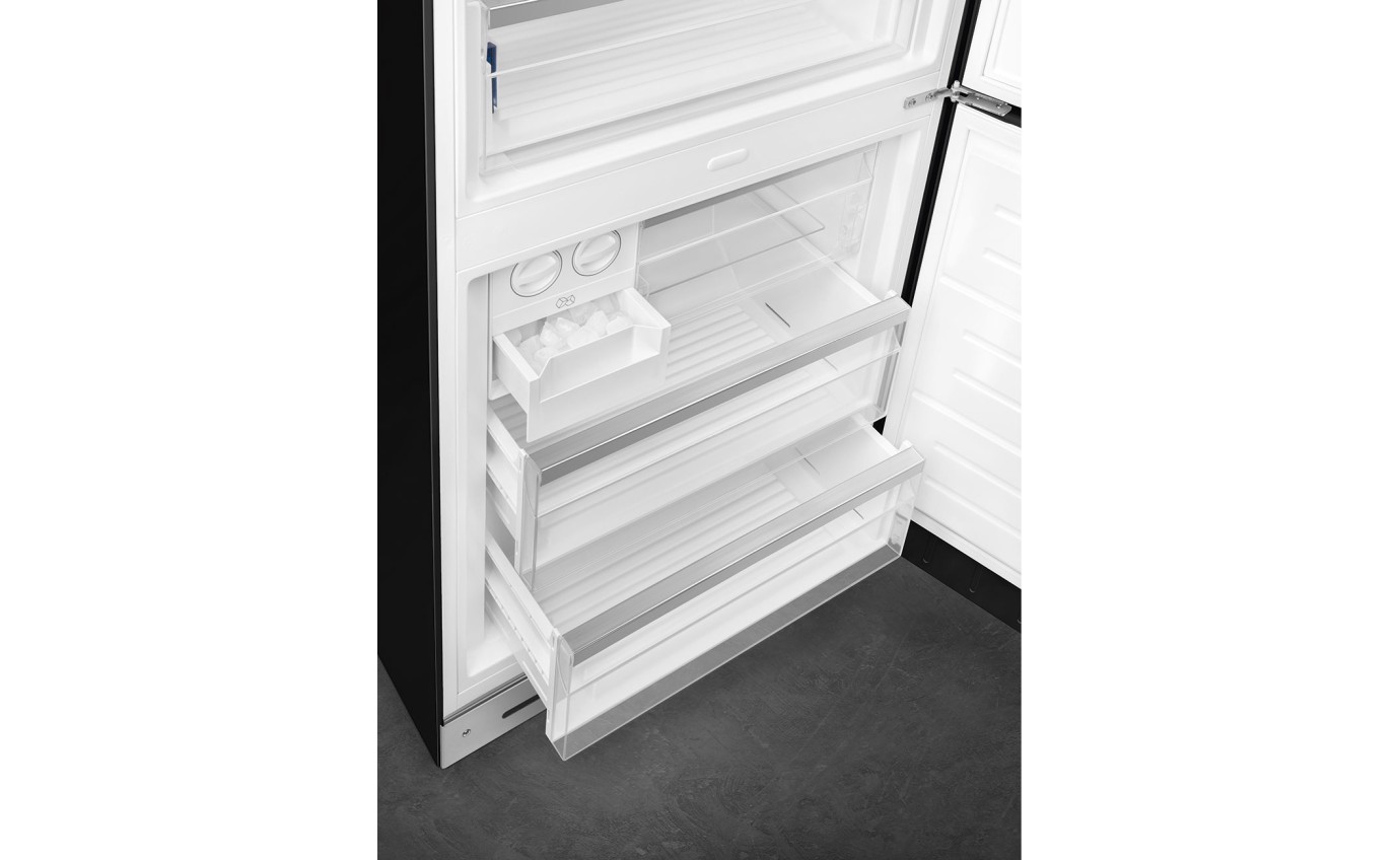 Smeg 481L 50s Style Retro Bottom Mount Fridge (Black) FAB38RBL5AU