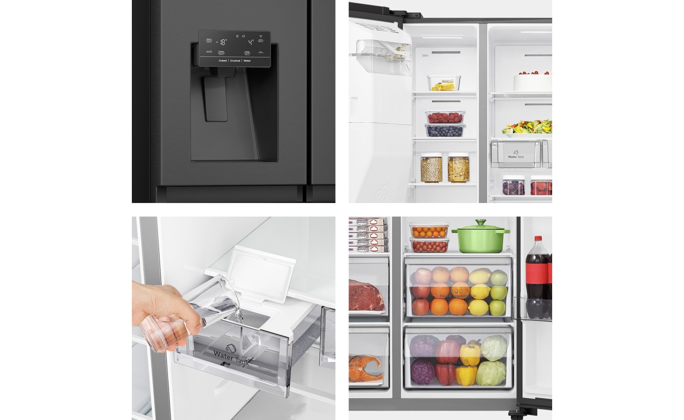 Hisense 632L Side by Side Fridge (Black) HRSBS633BW