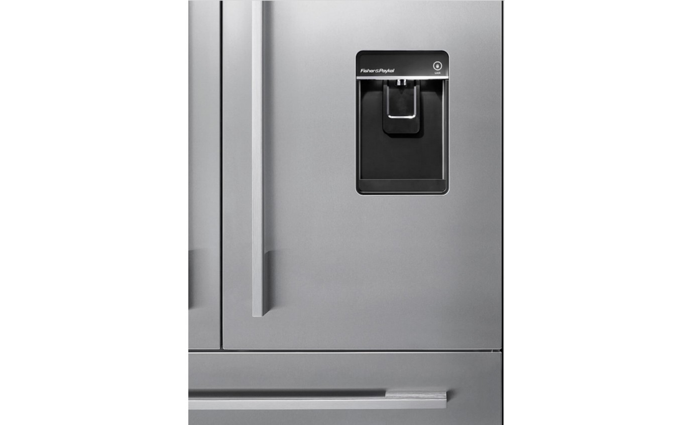 Fisher & Paykel 90cm Series 7 Integrated French Door Refrigerator Freezer, Ice & Water RS90AU1