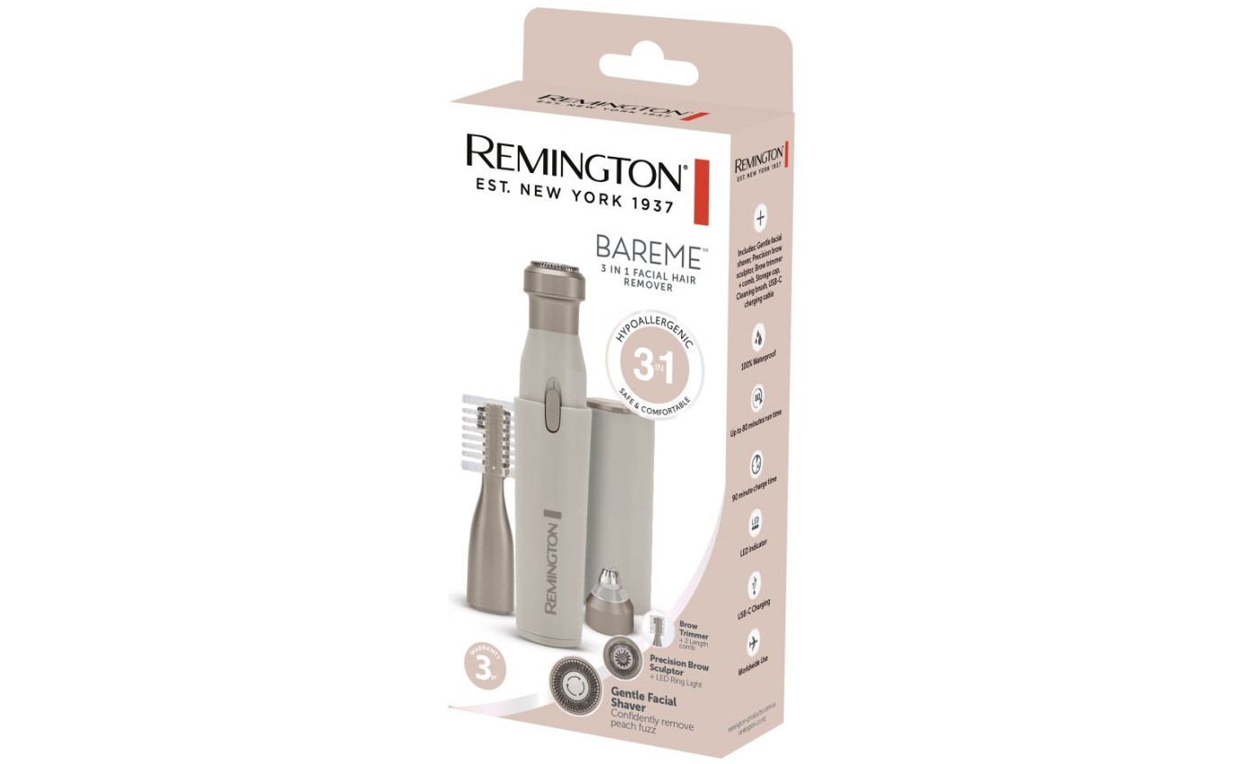 Remington BareMe&trade; 3-in-1 Facial Hair Remover WFS310AU